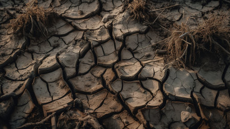 Dry cracked earth. Global warming, climate change and global warming conceptの素材