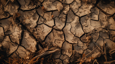 Dry and cracked earth background. Global warming concept. Global warmingの素材