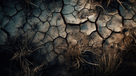 Dry cracked earth background. Global warming, climate change concept.の素材