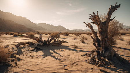 Dead trees in the Namib Desert, Namibia, Africa.の素材