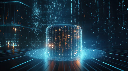 Futuristic cyberspace background. 3d rendering toned imageの素材