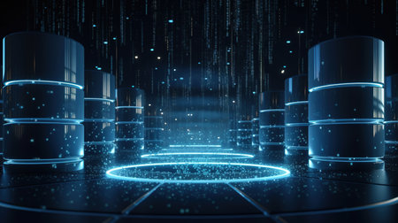 3d render of abstract technology background with binary code. Cyber security conceptの素材