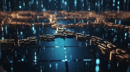 3d rendering of abstract technology digital background. Futuristic shape.の素材