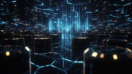 3d rendering of abstract technology background. High-tech connection conceptの素材