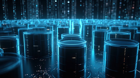 3d rendering of a big data center in cyberspace.の素材