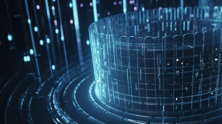 3D rendering of abstract technology digital hi tech concept. Futuristic circuit board.の素材