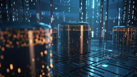 3d rendering of abstract technology concept background. Sci-fi digital scene.の素材