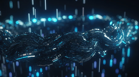 3D rendering of abstract technology concept background. High tech futuristic wireframe.の素材