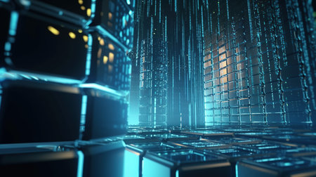 Futuristic technology background. 3d rendering, 3d illustration.の素材