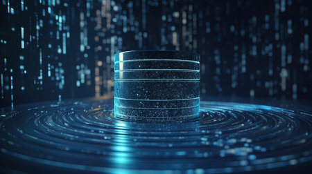 3D illustration of server with binary code. Big data concept.の素材