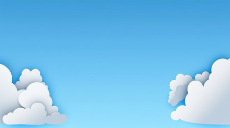 Blue sky background with white clouds. Vector illustration. Eps 10.の素材