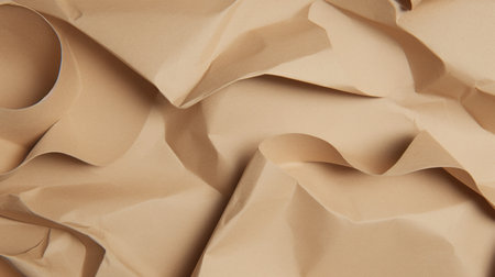close up of crumpled brown paper texture background, studio shotの素材