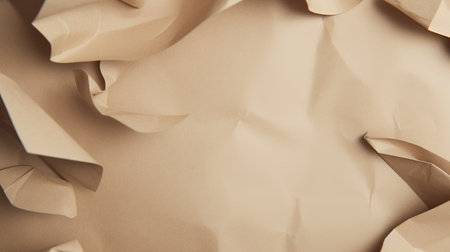close up of crumpled brown paper background with copy space for text or imageの素材