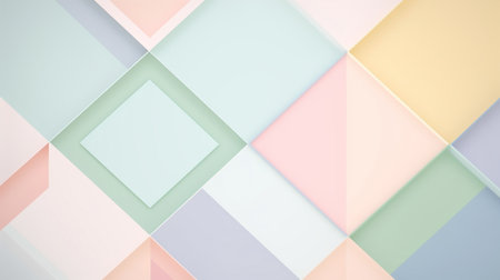 Abstract geometric background with pastel colors, 3d render illustration.の素材