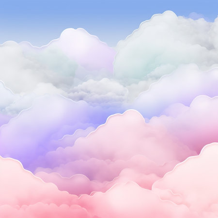 Sky background with clouds in pastel colors. Vector illustration for your designの素材