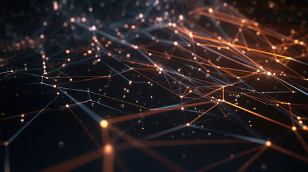 3d rendering of abstract technology background. Network connection structure. Big data visualization.の素材