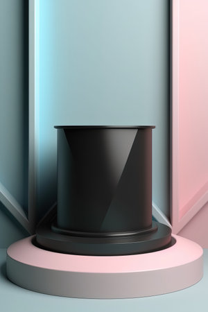 3d render, abstract background, podium, pedestal, stand, display stand, blankの素材