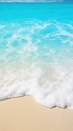 Tropical beach with white sand and turquoise sea waterの素材