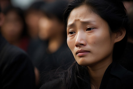People gather outside Gucci fashion show building for Milan Women's Fashion Week  in Milan.の素材