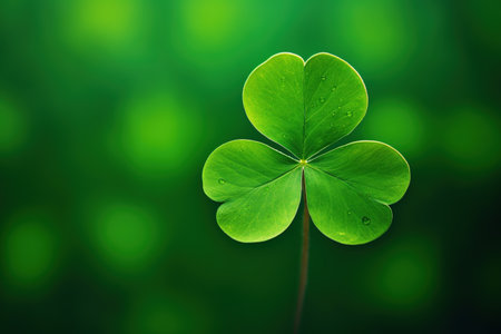 Clover leaf on green background. St.Patrick's Dayの素材