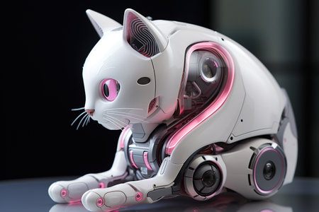 Robot toy on a black background. 3D Rendering.の素材