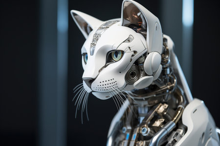 Artificial intelligence robot. Futuristic concept. 3D Renderingの素材