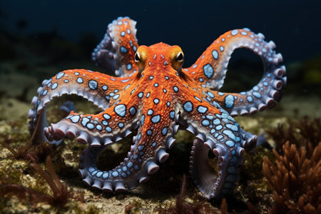 Octopus on the coral reef in the Red Sea. Egypt.の素材