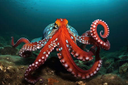 Octopus on a tropical coral reef in the Red Sea, Egyptの素材