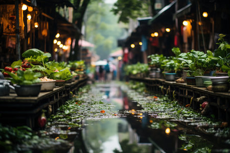 Thai people and foreign travelers travel visit and shopping at Chatuchak floating market in Bangkok, Thailandの素材