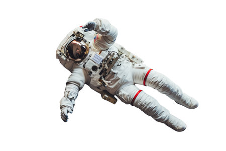 Astronaut in outer space. Isolated on white background.の素材