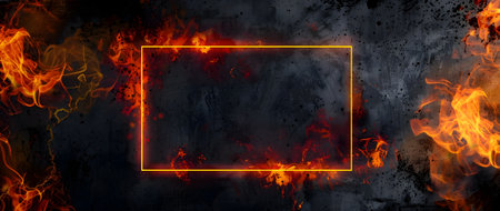 This striking image captures the raw power and intensity of a raging inferno with towering flames and scorching energy engulfing the darkness The scene is a dramatic display of nature s unbridledの素材