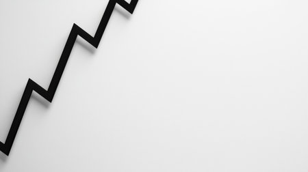 A stark minimalist abstract background featuring a bold monochrome geometric design with sharp diagonal black lines and shapes creating a strikingの素材