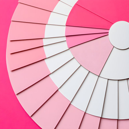 Abstract radial gradient pattern in vibrant pink and white shades featuring a repeating geometric design with circular shapes and clean minimalist aesthetics  A contemporaryの素材