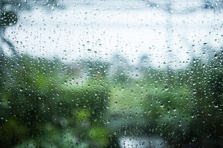 rain on glassの写真素材