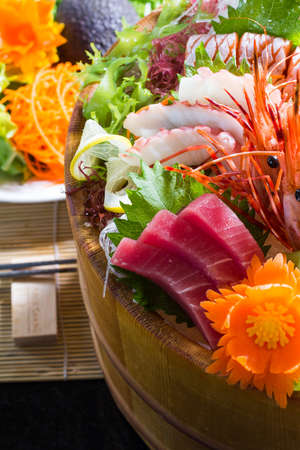 sashimi set fresh and deliciousの写真素材