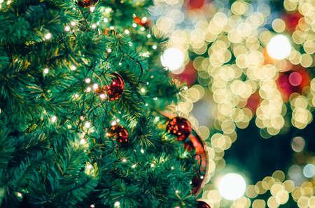 christmas tree lighting and blurring background  bokehの写真素材