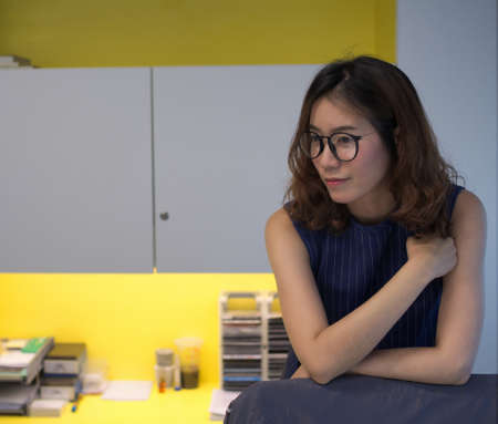 Smart working woman standing