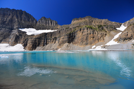 Grinnell Glacier in Glacier National Park, Montanaの写真素材