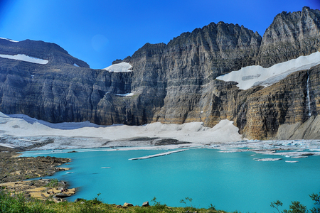 Grinnell Glacier in Glacier National Park, Montanaの写真素材