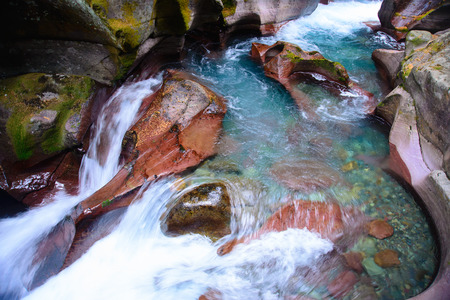 Avalanche Gorge in Glacier national park ,montana, usaの写真素材