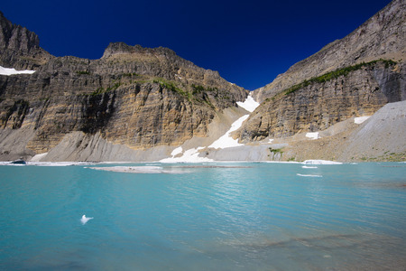 Grinnell Glacier in Glacier National Park, Montanaの写真素材
