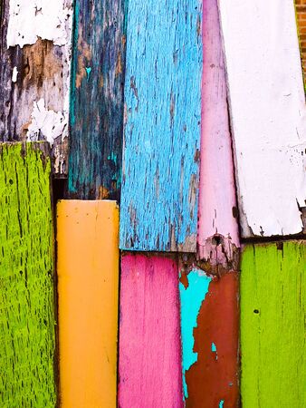 Colorful wood wall texture background.の写真素材