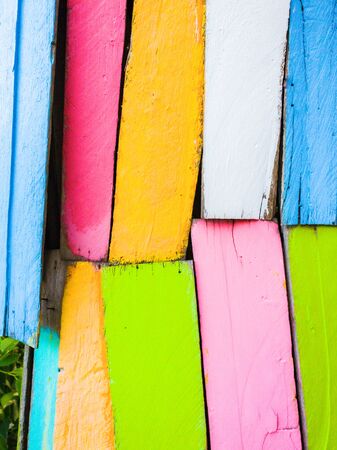 Colorful wood wall texture background.の写真素材