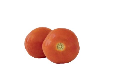 Tomatoes isolated on white background. Tomato with Drop of water.の写真素材