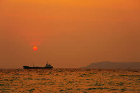 Sunset to the seaの写真素材