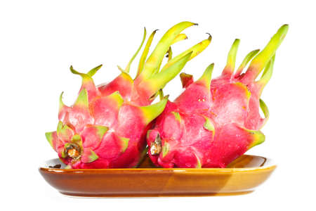 Dragon fruit On the dish. の写真素材