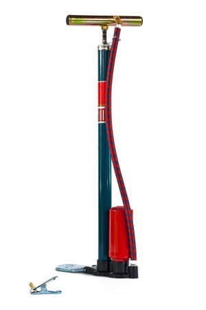 Bicycle Hand and Foot Air Pump on whiteの写真素材