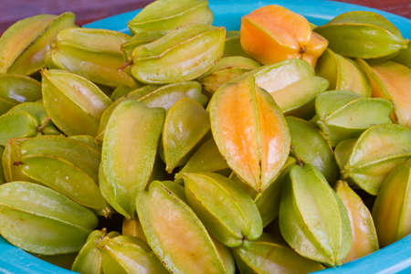 carambola fruit in basket ,Thailand の写真素材