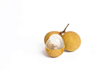 Longan fruit on white background の写真素材