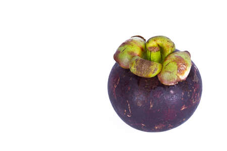 Fresh Mangosteen on white background の写真素材
